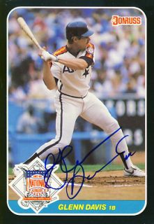 1986 Donruss All Star Signed Card Glenn Davis Astros