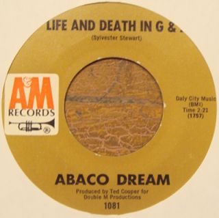 Abaco Dream Funky Soul Electronic 45 on A M Live and Death in G A Cat
