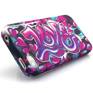 Graffiti Love Hard Case Snap on Cover for Apple iPhone 4S New