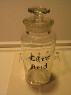 Antique George C Frye Glass Stoppered Apothecary Bottle