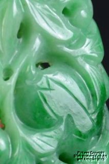 Chinese Jadeite Jade Carved Pendant Gourds Leaves Vines Flowers