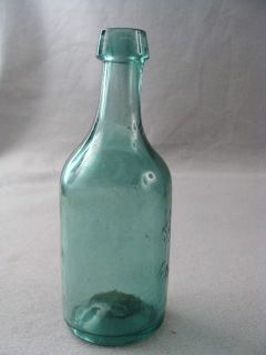 Antique Comstock Gove Co Boston Aqua Green 1860s Blob Top Soda Bottle