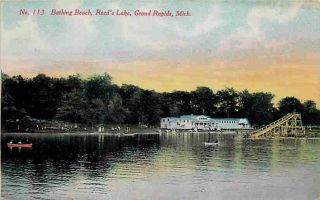 Grand Rapids Michigan MI 1908 Reeds Lake Bathing Beach Advertising