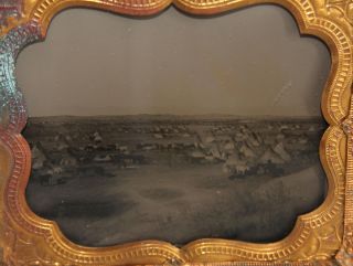  Ambrotype Photograph of Hostile Indian Camp Pine Ridge SD by Grabill