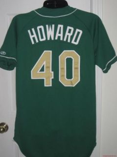 40 George Howard Game Used Green Notre Dame Baseball Jersey Sz 44