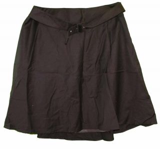 George Sz 14 Womens Dark Brown Cotton Full Skirt with Belt KN33