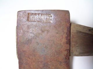 Primitive Antique Hatchet Hand Axe Stamped AA&T Co. April 17 1900