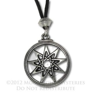 Goddess 9 Pointed Star Pendant Necklace Wicca Pagan