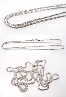  Link Chain Necklace 16 inch Solid 14k White Gold Estate Jewelry