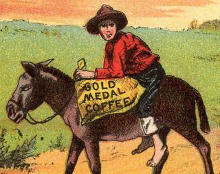 Antique original Gold Medal Coffee Cutler, Earhart & Co. card rural