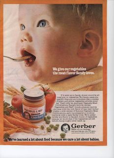 Gerber Vegetables and Beef Baby Food 1980 Magazine Ad