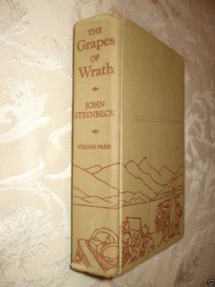 The Grapes of Wrath by John Steinbeck 1939 HC Great Depression Dust