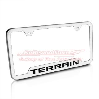 GMC Terrain Brushed Stainless Steel Auto License Plate Frame New Free