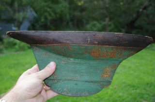 Antique Pond Boat Original Green Paint Leaded Heavy Weight Old Sailing