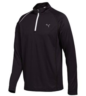 Puma Golf 1 4 Zip Long Sleeve Pullover Black White Mens Large