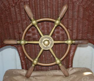 Vintage John Hastie Co Ltd Greenock SHIP Wheel Wooden 18 Boat Pirate