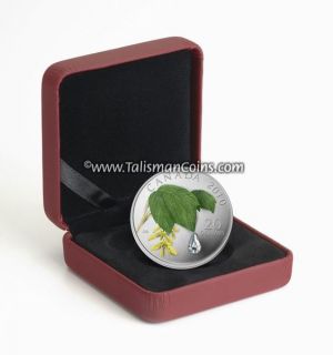 Canada 2010 Color Silver Maple Leaf Crystal Raindrop in box