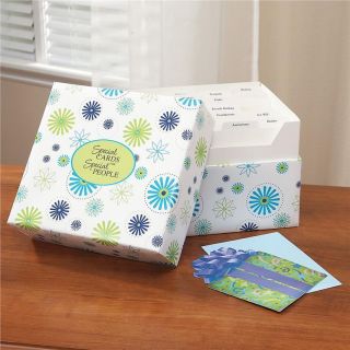 NEW ~ Greeting Card Organizer Box with 12 Dividers & 24 Labels Storage