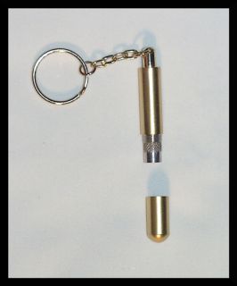 Cigar Gold Tone Bullet Keychain Cigar Punch Cutter New with Cap