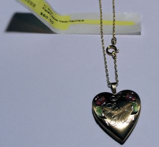 Princess Pride Locket I Love You with Flowers. 10K Gold plated. 18