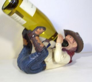 New Cowboy Bottle Holder Hand Painted Limited Edition
