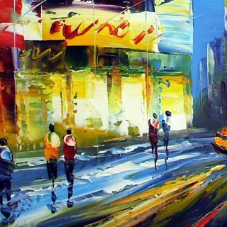 Goldy Young NYC Bright Night Time Square 24x 36