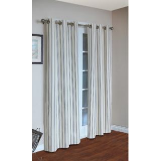  Weathermate Stripe Insulated Stripe Grommet Top Curtain Pairs