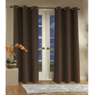 New Thermal Insulated Black Out Grommet Top Drapes 80X84 Chocolate