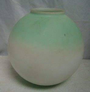Vintage Victorian Gone with The Wind Lamp Round Ball Shade Green White