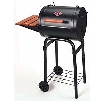  Barrel Charcoal BBQ Grill Cooking Steel Black Coal with Wheels