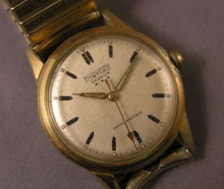 Vintage Mens Swiss Wristwatch Pontiac Nageur Antimagnetique Round