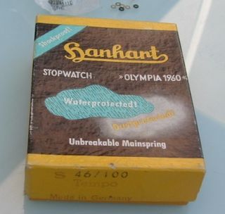 Vintage 60s Hanhart mint NOS 7j German stop watch