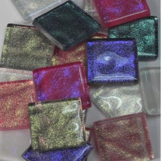 100 3 8 in Iridescent Mixed Crystal Glass Mosaic Tiles