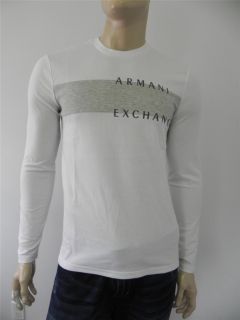 New Armani Exchange AX Mens Slim/Muscle Fit Active Stripe Crewneck