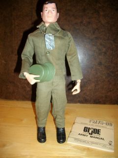 Vintage GI Joe with Dog Tag, # 1 Cap, Clothes, Boots & Army Manual