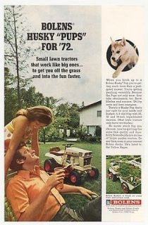 1972 bolens husky pup 813 lawn garden tractor ad time