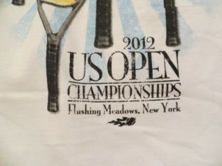  Open Tennis Mens T Shirt 2012 Flushing Meadow Racquet Flags L
