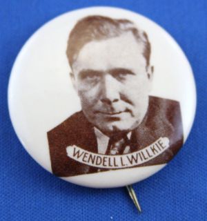 1940 Wendell Willkie Pin Back Button