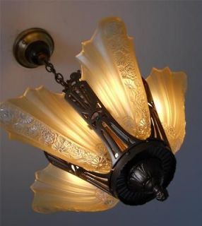 20s Art Deco Antique Chandelier Vintage Ceiling light fixture lamp