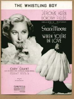  Love 1937 Whistling Boy Grace Moore Movie Vintage Sheet Music