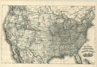 1875 Hardesty Railroad Map of The United States Dominion of Canada
