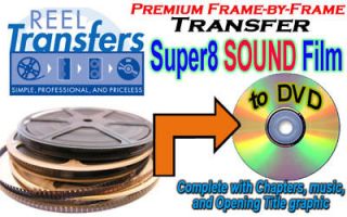 Transfer Super 8 Sound film to DVD (Frame by Frame scanning & synched