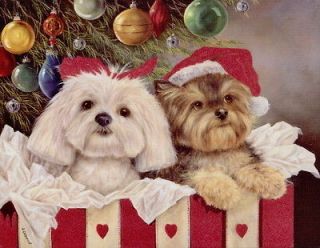 Shirley Deaville DOG MALTESE PU PPY YORKSHIRE TERRIER Christmas