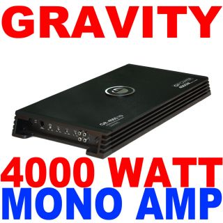 Gravity 4000 Watt Profesional Mono Amplifier w Bass Knob Fast USA SHIP