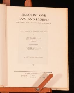 1944 BEDOUIN LOVE Law And Legend Aref El Aref Harold Tilley