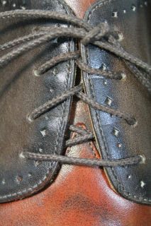 Harris Barneys of NY Orange Anticato Hand Made in Italy Shoes Size 13