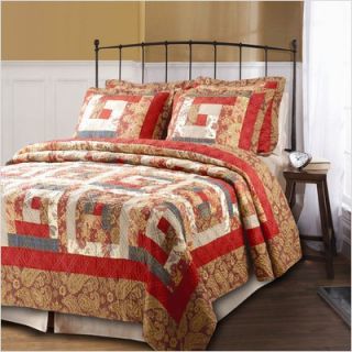 Greenland Home Fashions Log Cabin Quilt Set