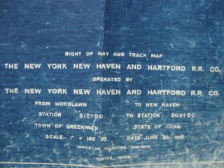 New Haven Railroad Row Track Map Greenwich Ct 1936