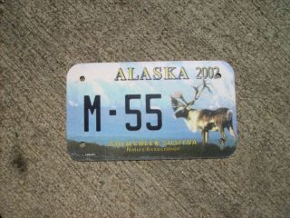 Alaska 2002 Gold Creek Susitna Motorcycle License Plate 55