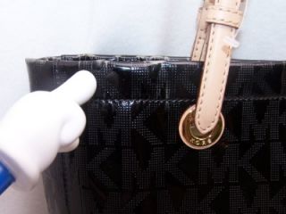Michael Kors Black Mirror Metallic N s Tote Handbag 514